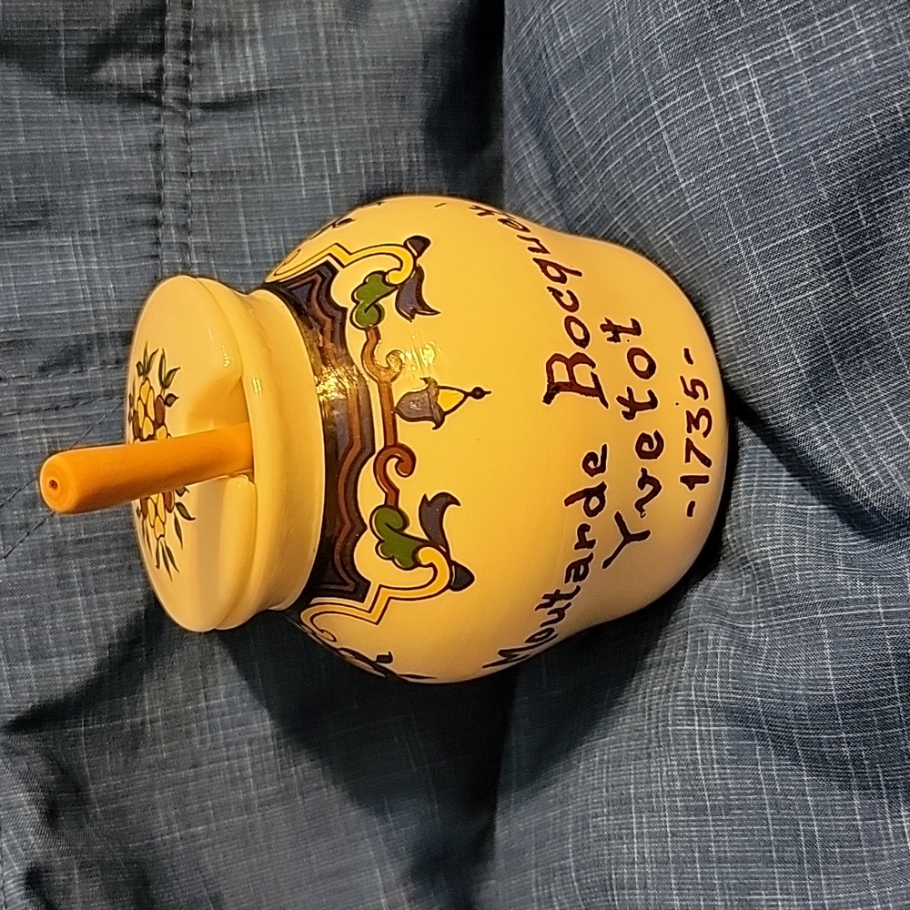 French mustard serving jar